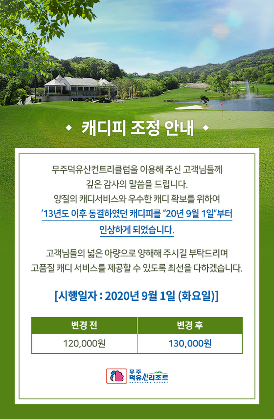 캐디피 조정안내